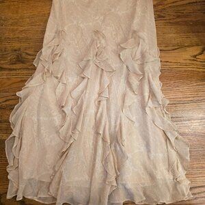Damask maxi ruffle skirt